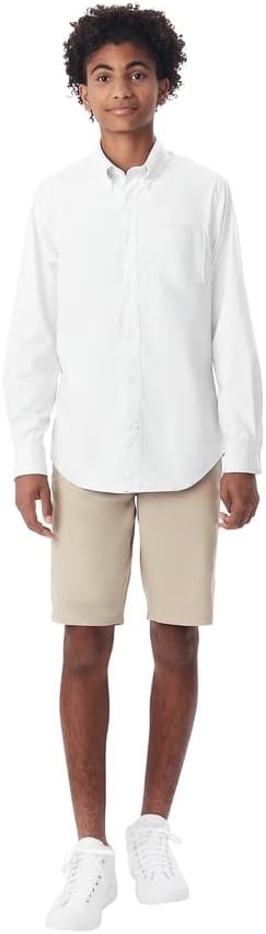 image:imageFrench Toast Boys Long Sleeve Oxford Shirt Standard amp Husky Button Down ShirtWhite