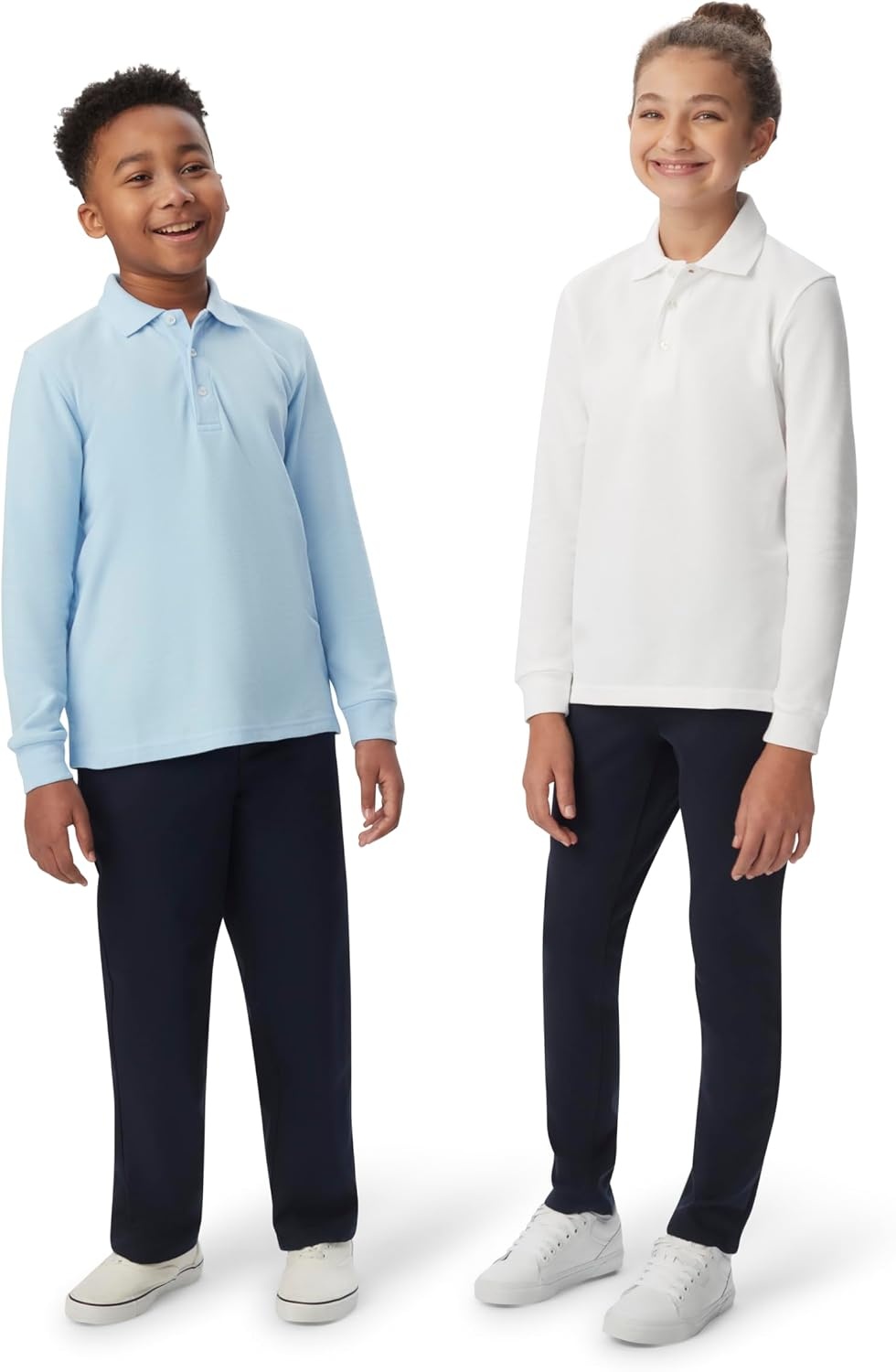 image:imageFrench Toast Boys Pique Polo School Uniform Shirt with Long Sleeves for Boys and GirlsNavy