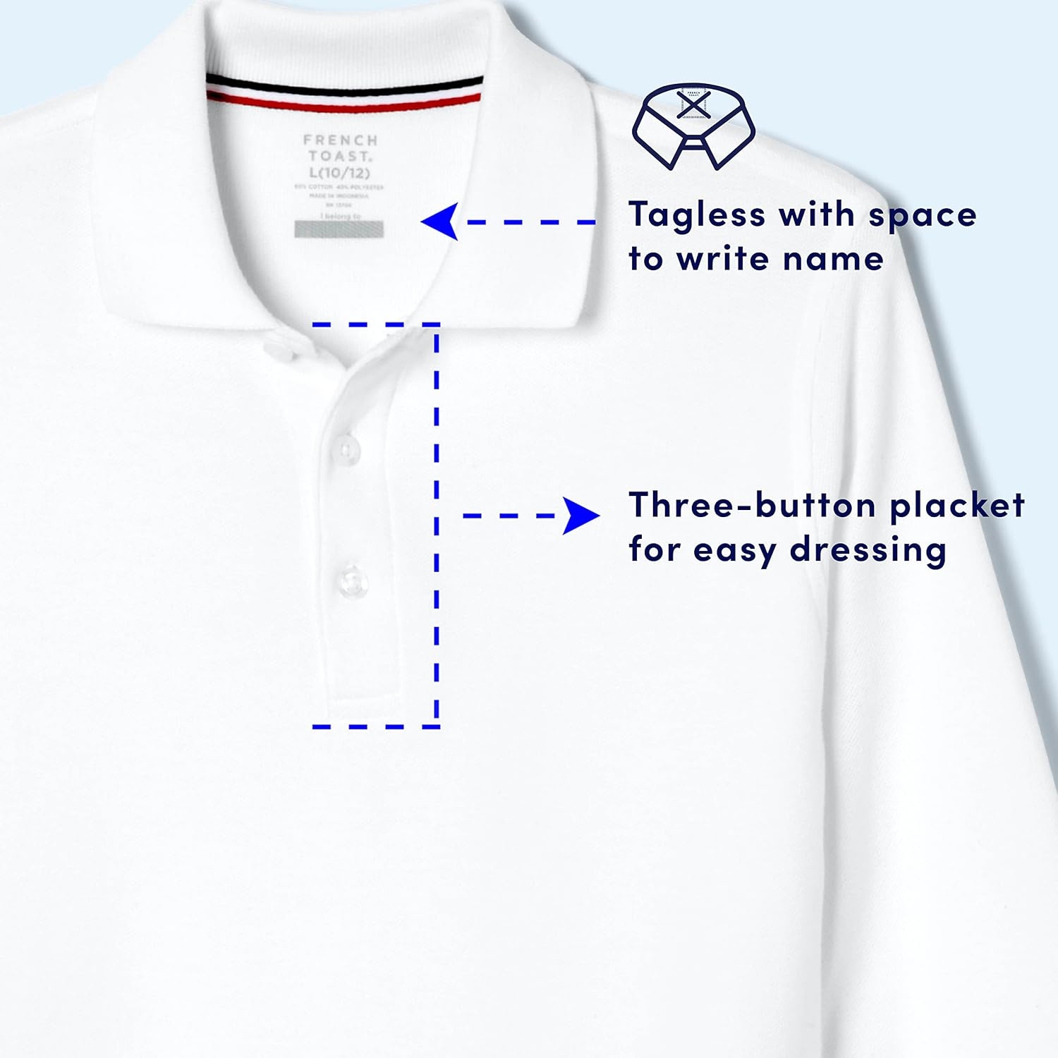 image:imageFrench Toast Boys Pique Polo School Uniform Shirt with Long Sleeves for Boys and GirlsPurple