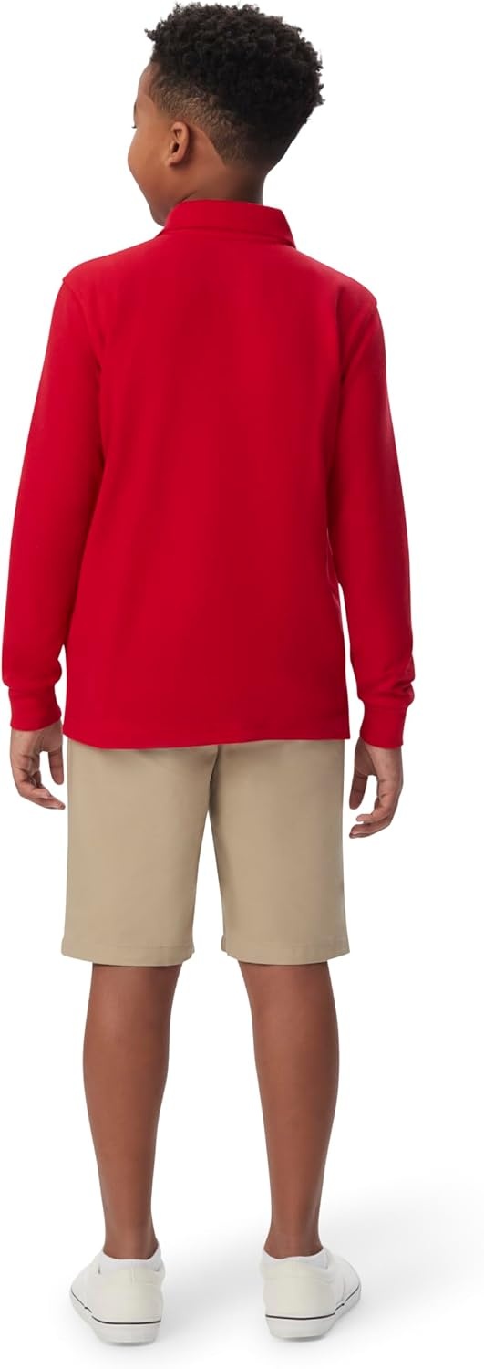 image:imageFrench Toast Boys Pique Polo School Uniform Shirt with Long Sleeves for Boys and GirlsRed