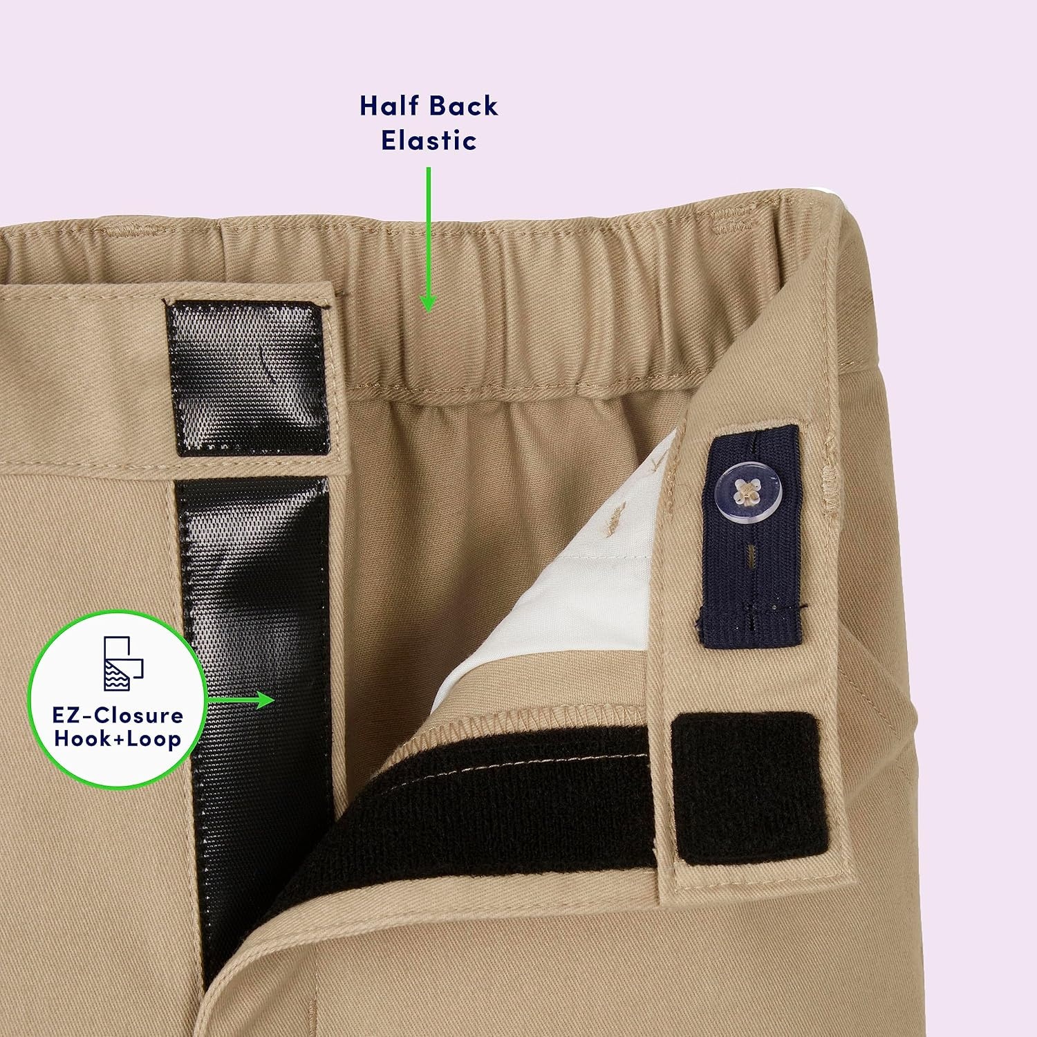 image:imageFrench Toast Girls Adaptive Bermuda Shorts with Hook and Loop ClosureKhaki New