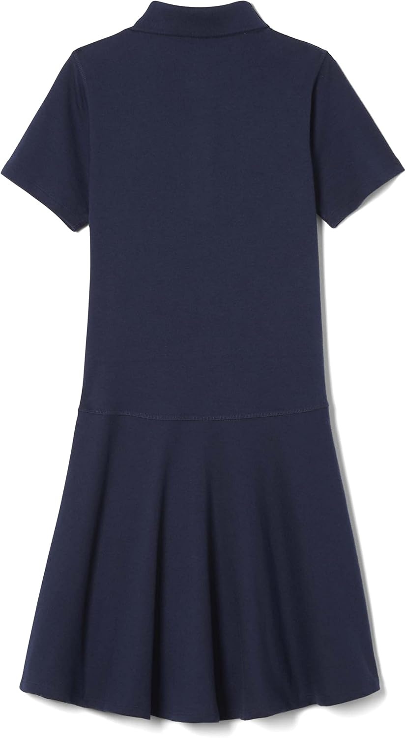 image:imageFrench Toast Girls Adaptive Short Sleeve Polo Dress with Hidden Hook and Loop Placket ClosureNavy