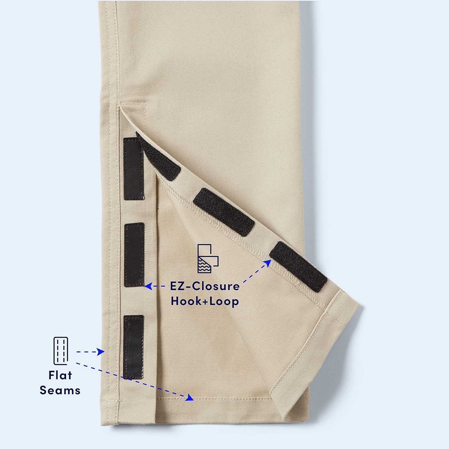 image:imageFrench Toast Girls Adaptive Straight Leg Pants with Hook and Loop Closure and PullApart Leg OpeningsNavy