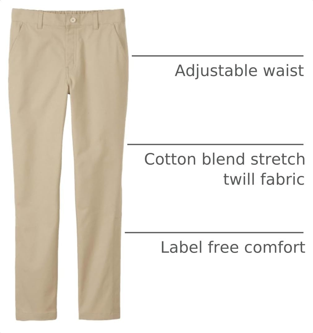 image:imageFrench Toast Girls Adaptive Straight Leg Stretch Twill PantKhaki New