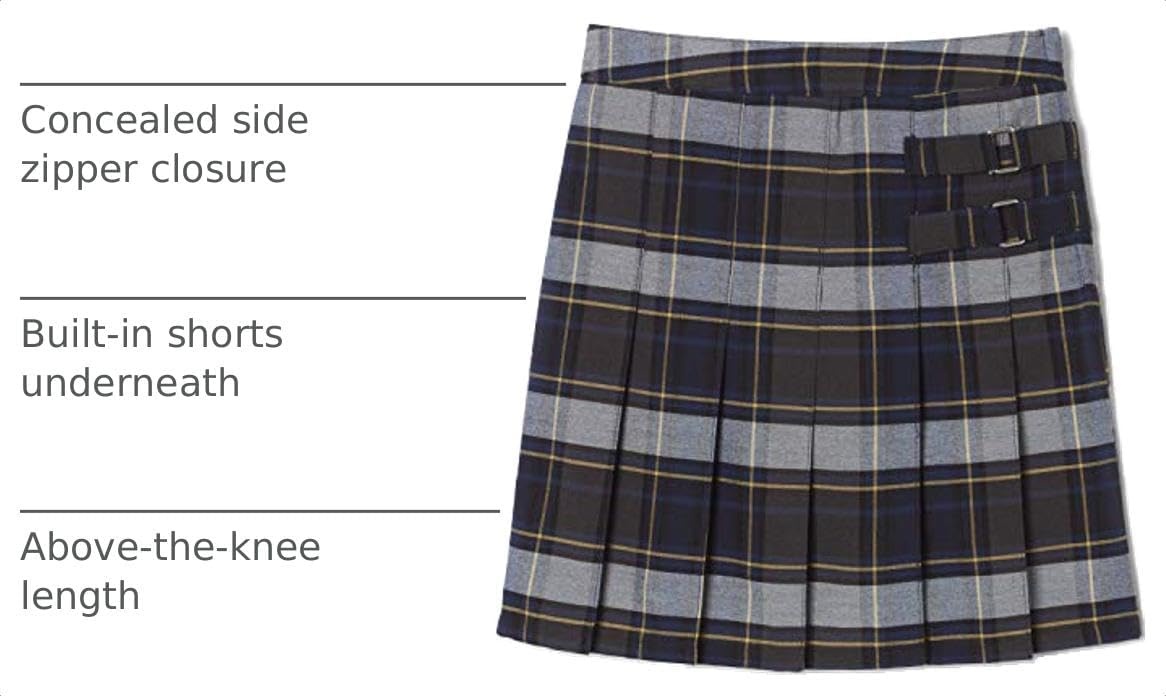 image:imageFrench Toast Girls Plaid Adjustable Waist PleatedFront Twotab ScooterBlue Gold Plaid