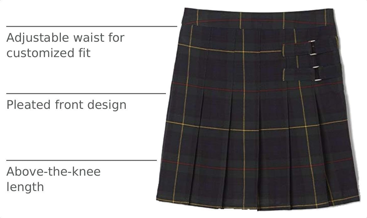 image:imageFrench Toast Girls Plaid Adjustable Waist PleatedFront Twotab ScooterGreen Plaid