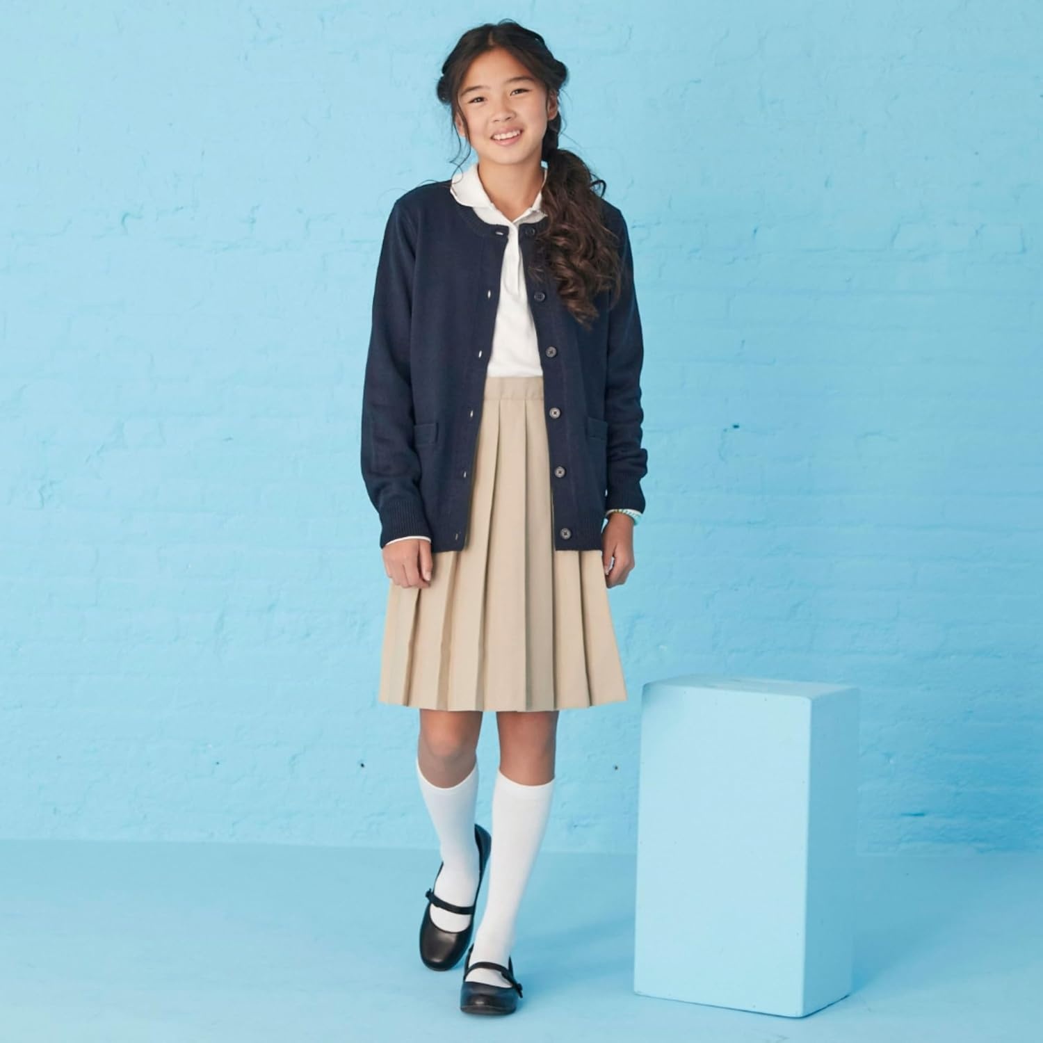 image:imageFrench Toast Girls Pleated SkirtHeather Gray