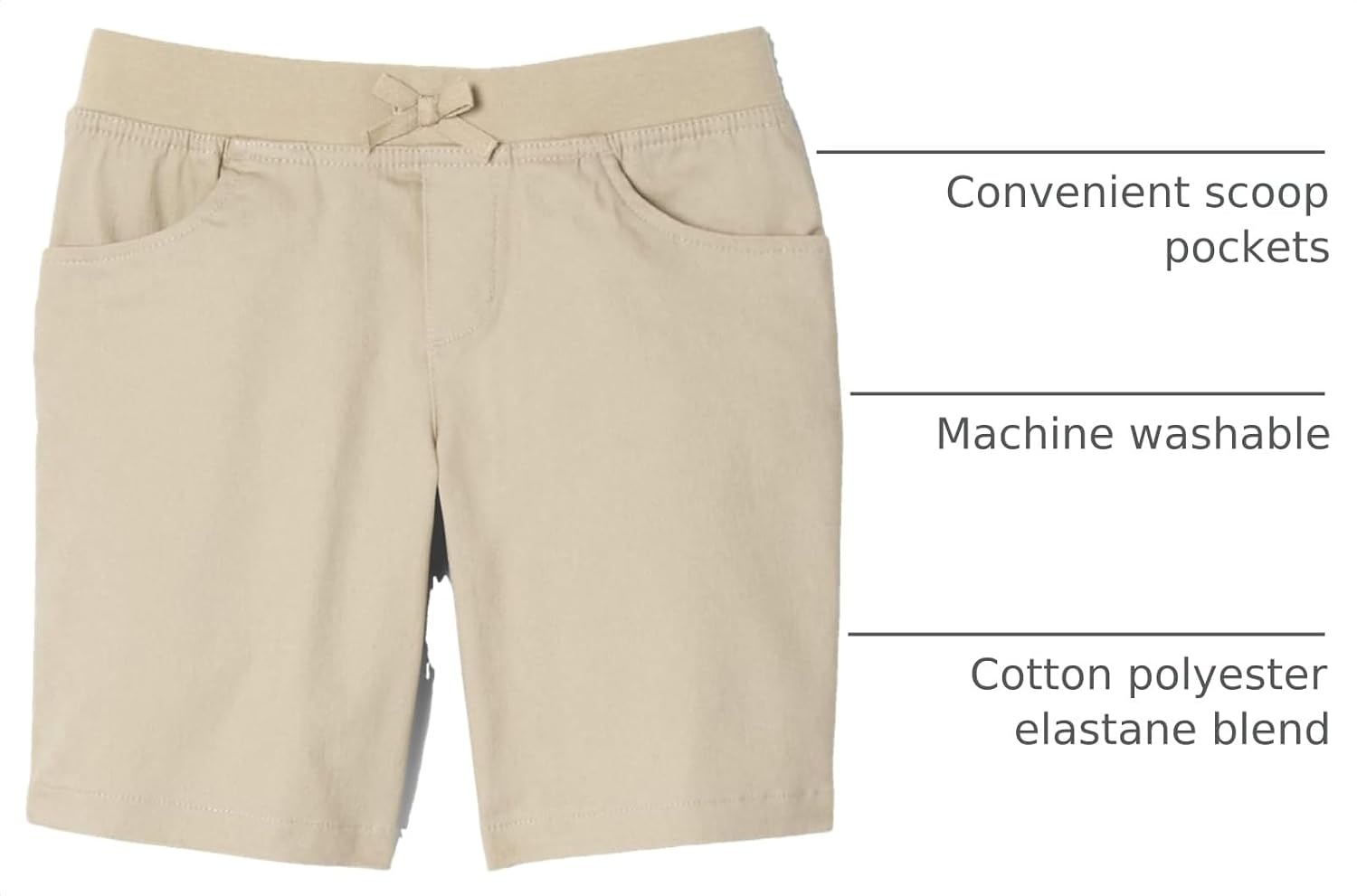 image:imageFrench Toast Girls PullOn Bow Front ShortsKhaki