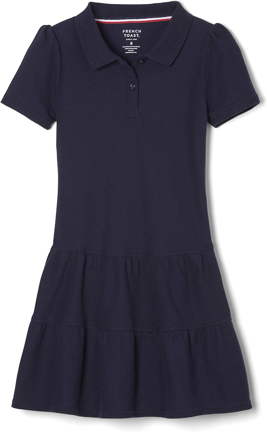 image:imageFrench Toast Girls Ruffle Pique Polo School Uniform DressNavy