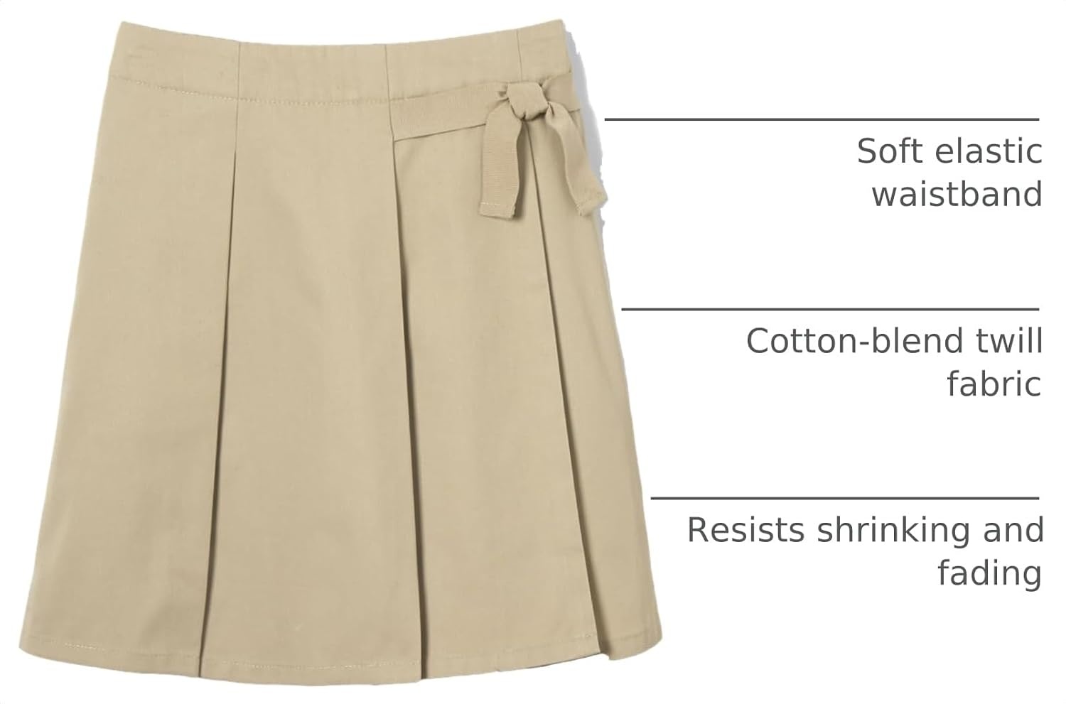 image:imageFrench Toast Girls Uniform Skirts Pleated Knot ScooterKhaki Beige