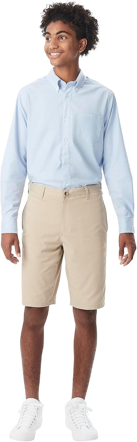 image:imageFrench Toast Mens Flat Front Stretch Twill ShortKhaki
