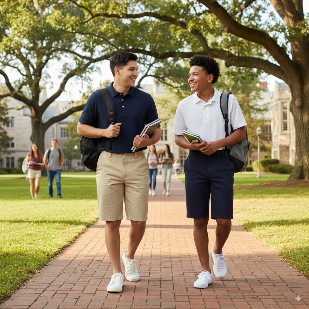 image:imageFrench Toast Mens Moisture Wicking Flat Front Stretch Microfiber Performance ShortNavy