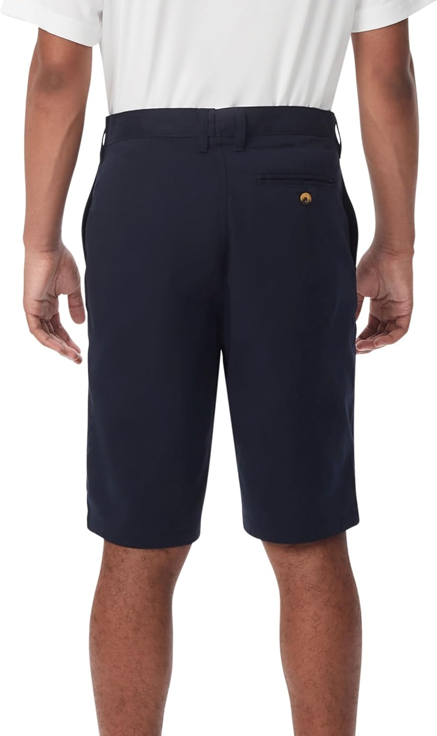 image:imageFrench Toast Mens Moisture Wicking Flat Front Stretch Microfiber Performance ShortNavy
