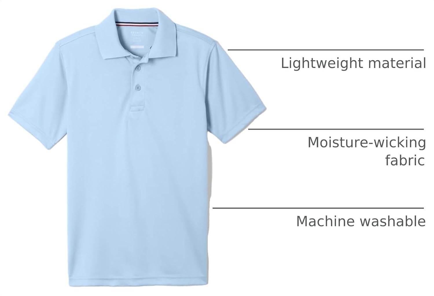 image:imageFrench Toast Mens Moisture Wicking Short Sleeve Sport PoloLight Blue