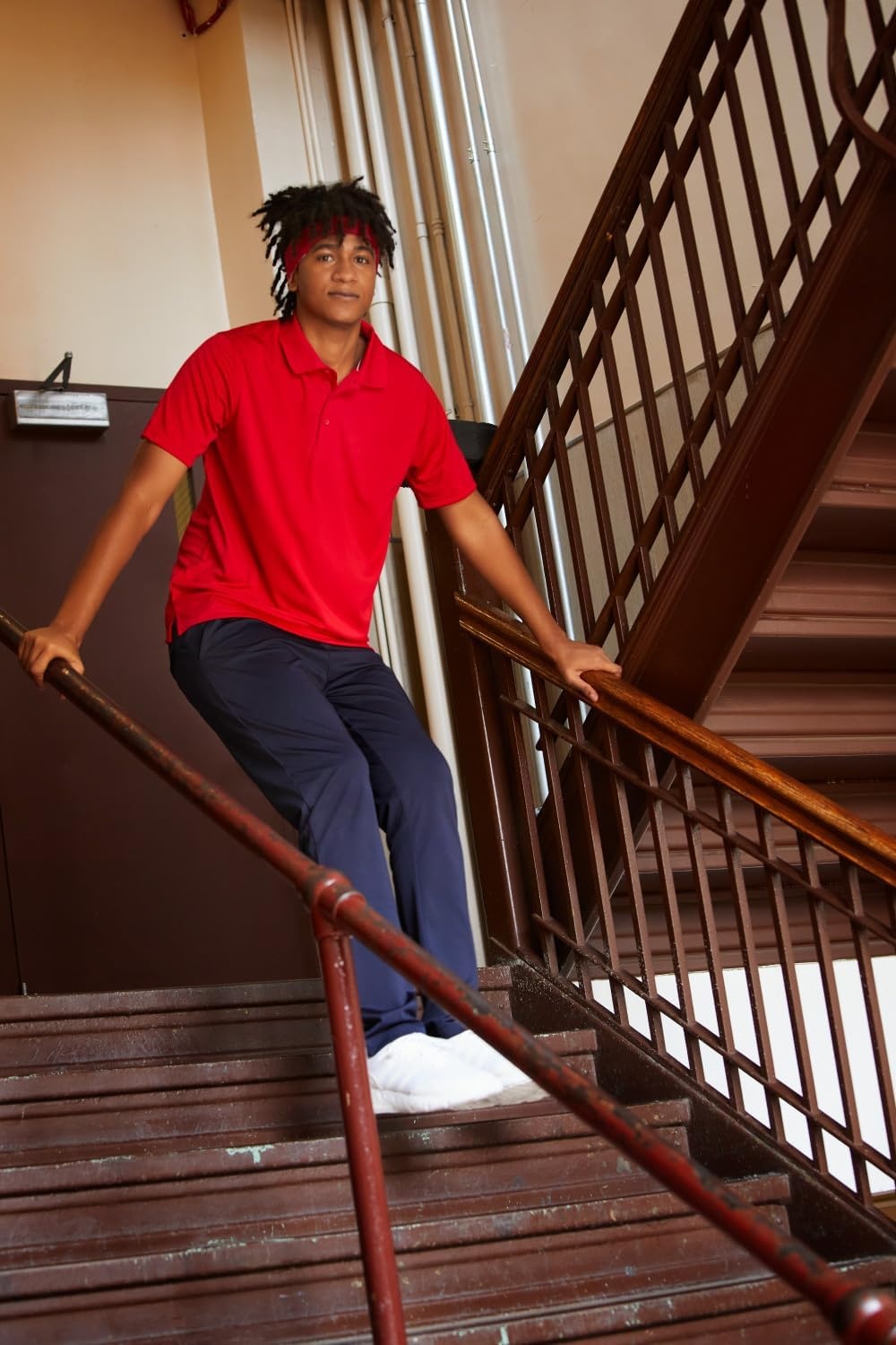 image:imageFrench Toast Mens Moisture Wicking Short Sleeve Sport PoloRed
