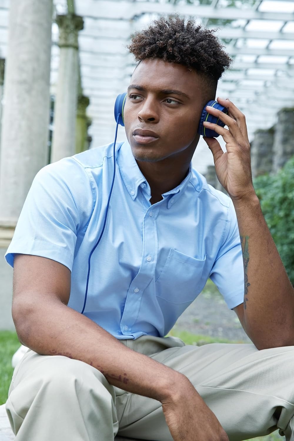 image:imageFrench Toast Mens Oxford Button Down Shirt with Expandable Collar and Short SleevesLight Blue
