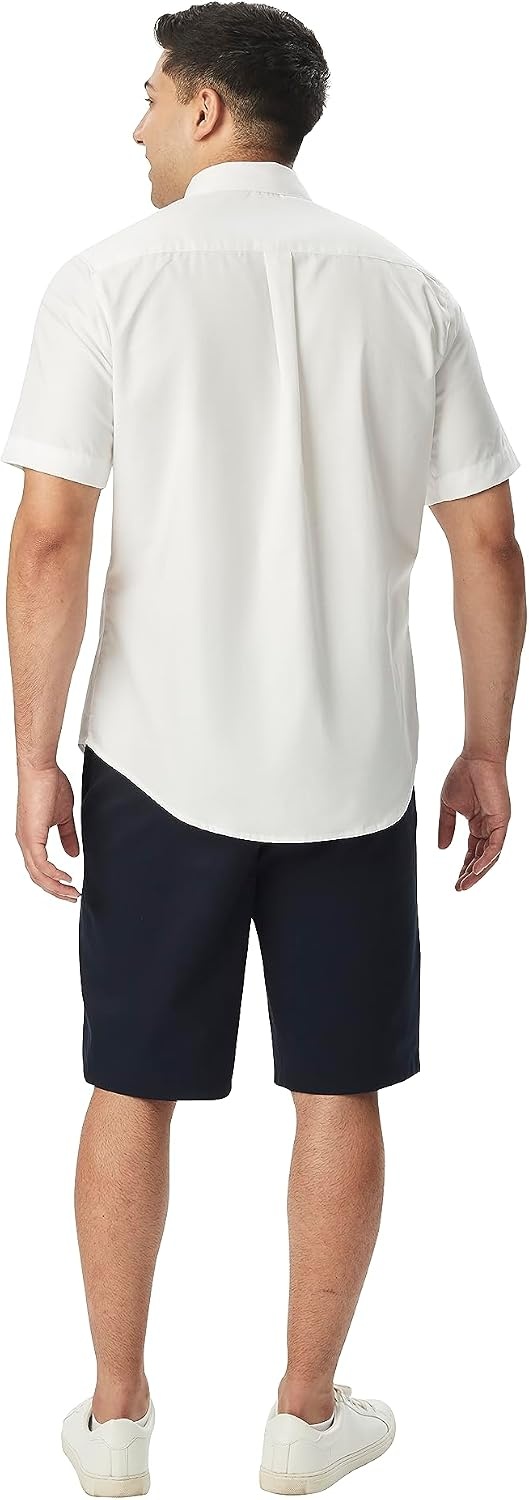 image:imageFrench Toast Mens Oxford Button Down Shirt with Expandable Collar and Short SleevesWhite