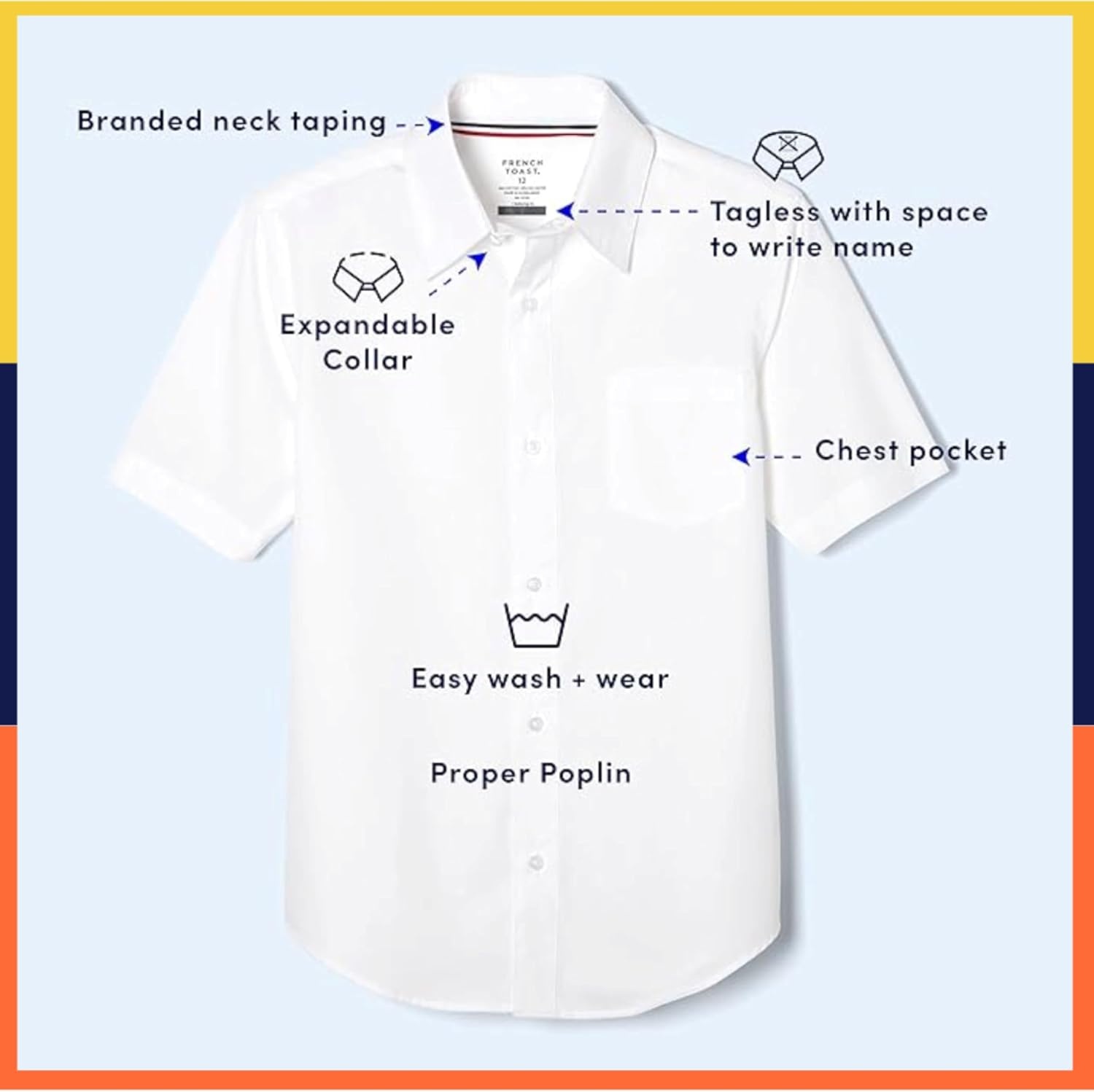 image:imageFrench Toast Mens Short Sleeve Poplin Dress ShirtWhite