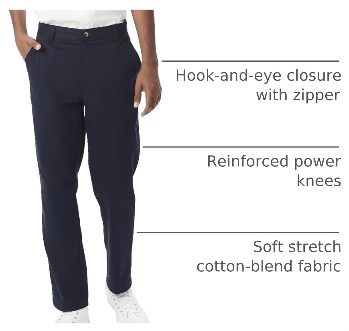 image:imageFrench Toast Mens Straight Fit Stretch Twill Chino PantNavy