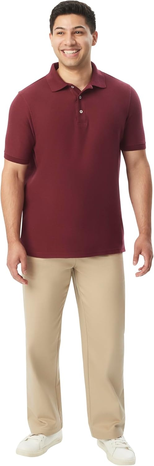 image:imageFrench Toast Unisex Adult Pique Polo Standard amp HuskyBurgundy