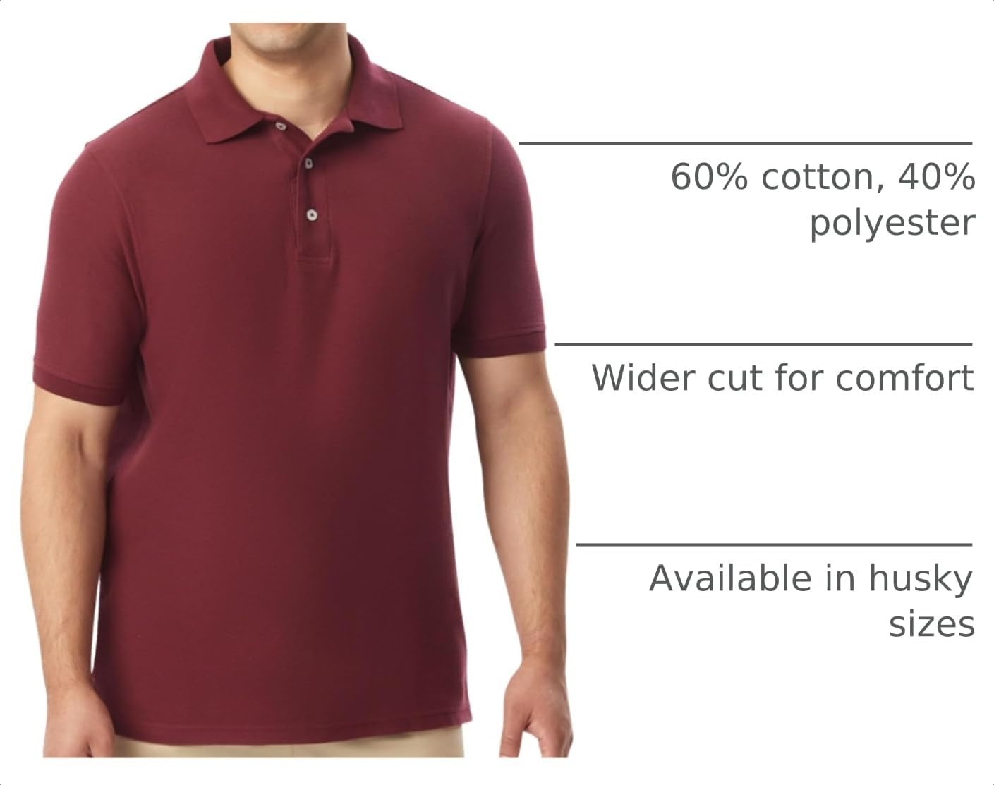 image:imageFrench Toast Unisex Adult Pique Polo Standard amp HuskyBurgundy