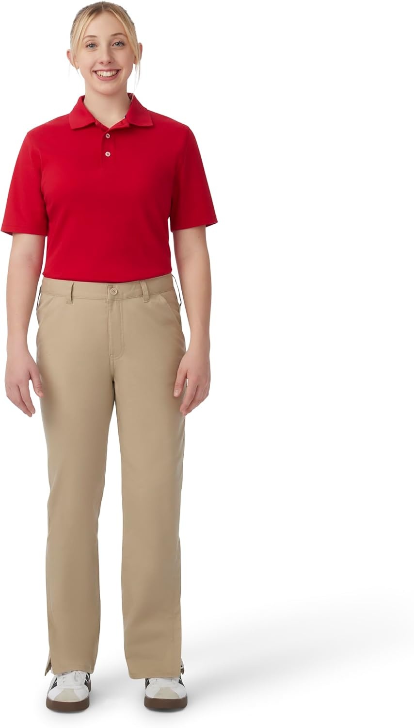 image:imageFrench Toast Womens Adaptive Straight Fit Stretch Twill PantKhaki