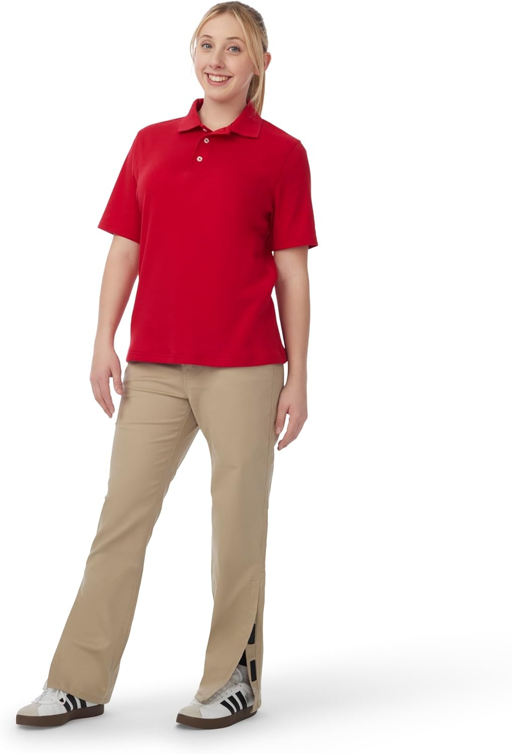 image:imageFrench Toast Womens Adaptive Straight Fit Stretch Twill PantNavy