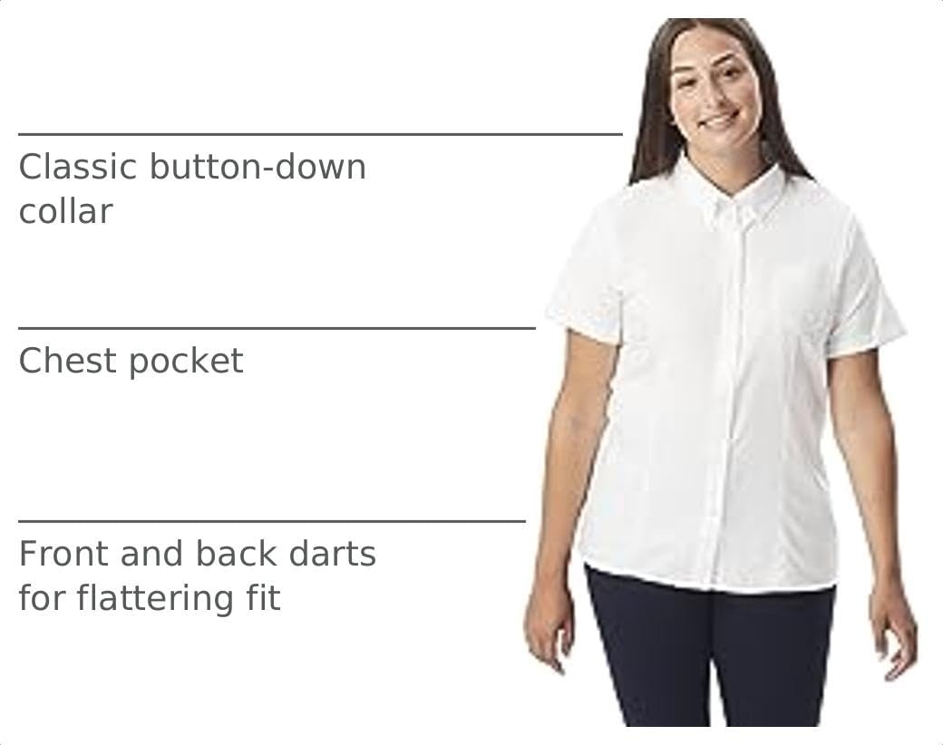 image:imageFrench Toast Womens Fitted Short Sleeve Oxford ShirtWhite