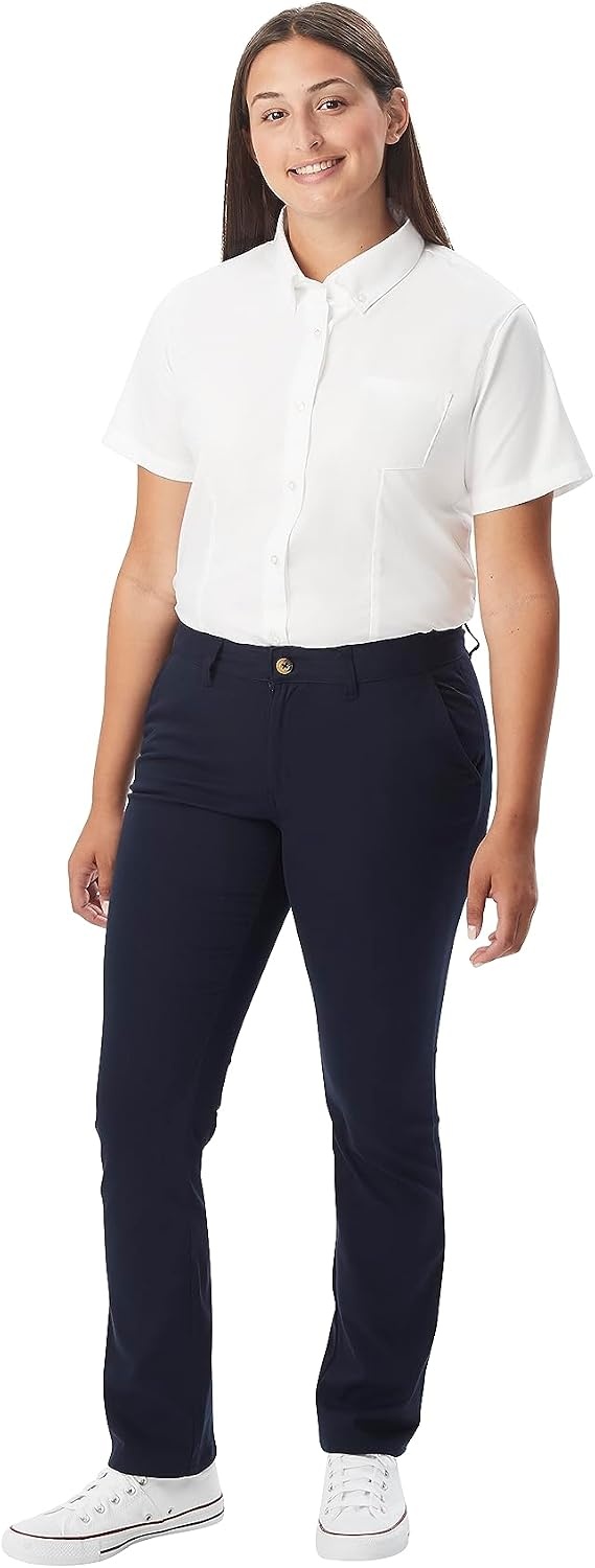image:imageFrench Toast Womens Fitted Short Sleeve Oxford ShirtWhite