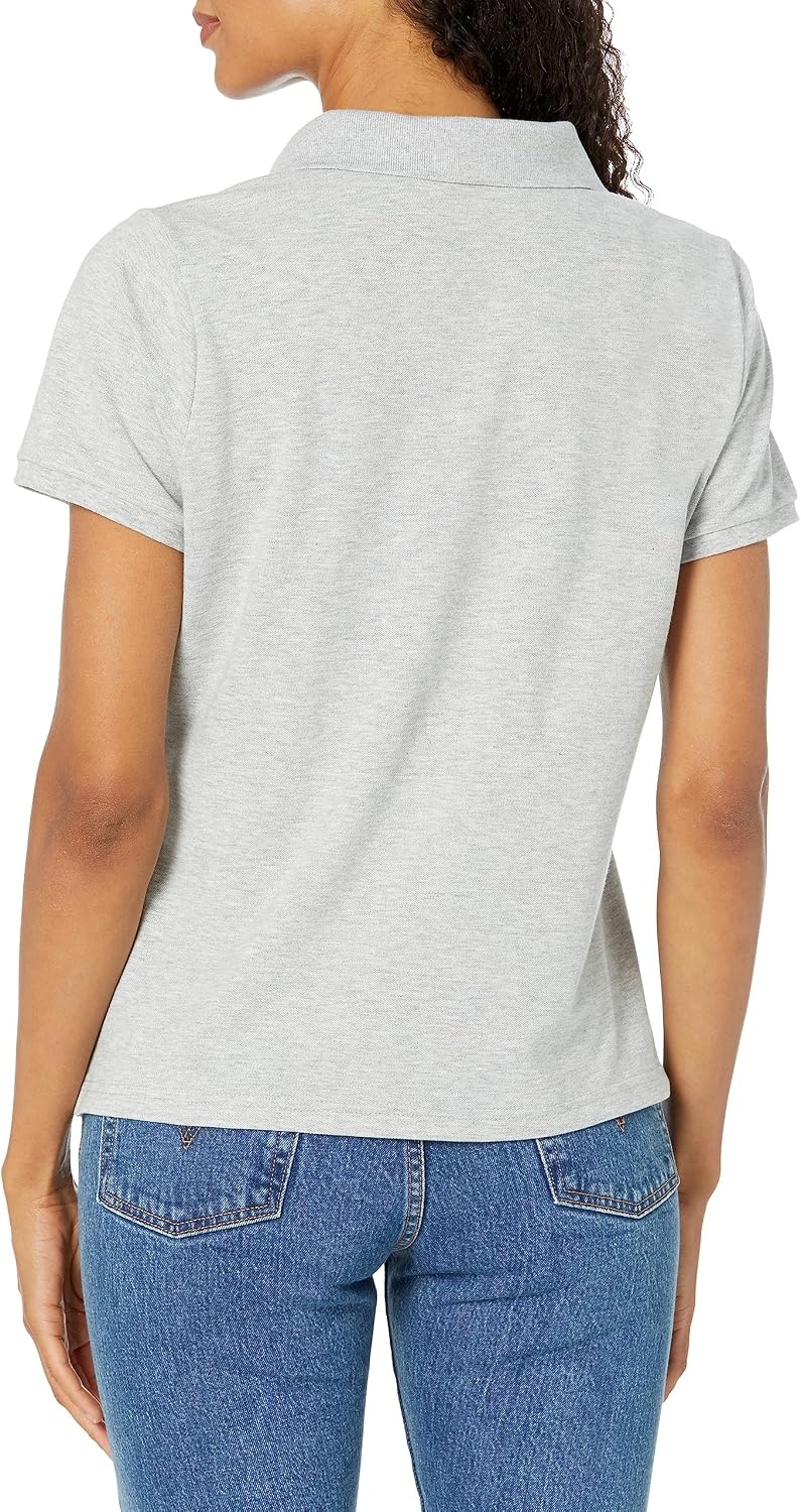 image:imageFrench Toast Womens Juniors Short Sleeve Stretch Pique Polo ShirtGrey