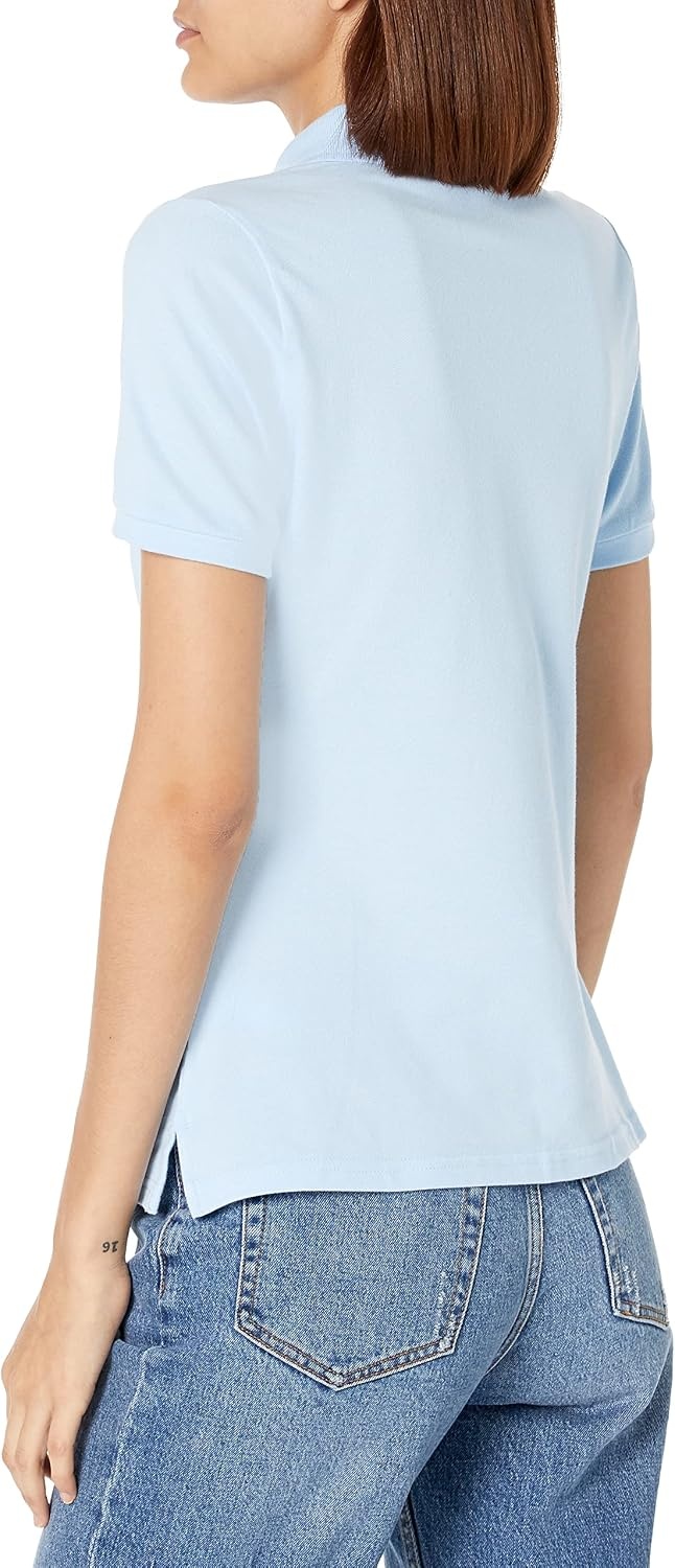 image:imageFrench Toast Womens Juniors Short Sleeve Stretch Pique Polo ShirtLight Blue