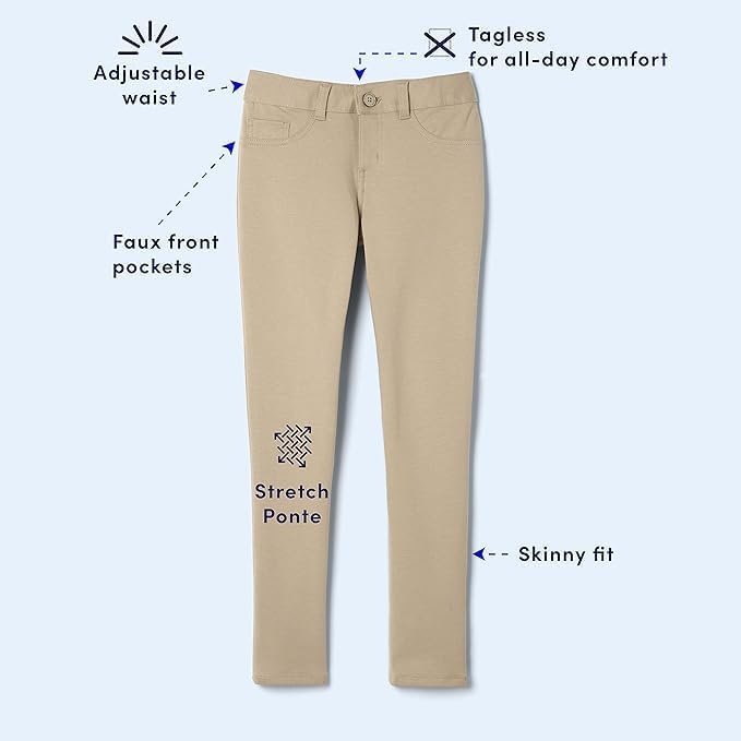 image:imageFrench Toast Womens Juniors Skinny Fit Stretch Ponte PantNavy