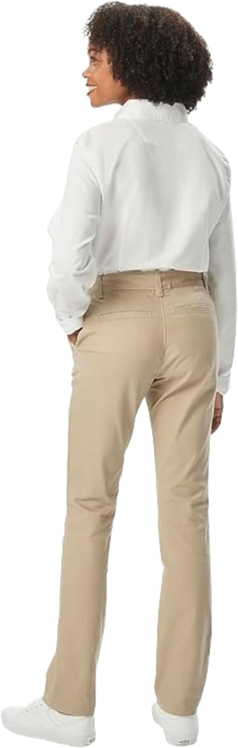 image:imageFrench Toast Womens Straight Fit Stretch Twill Uniform PantKhaki