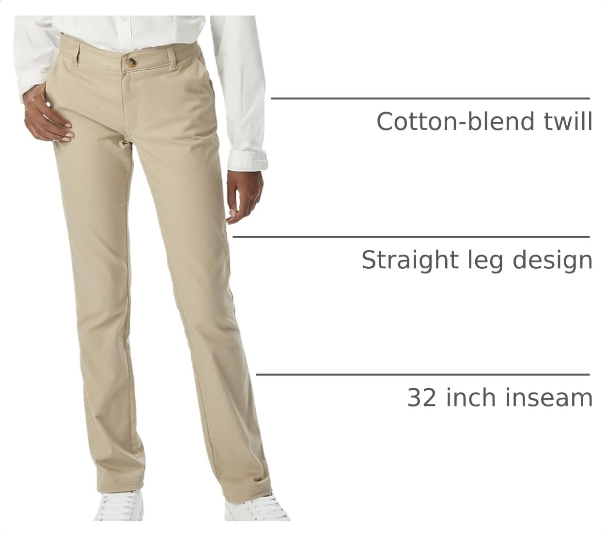 image:imageFrench Toast Womens Straight Fit Stretch Twill Uniform PantKhaki