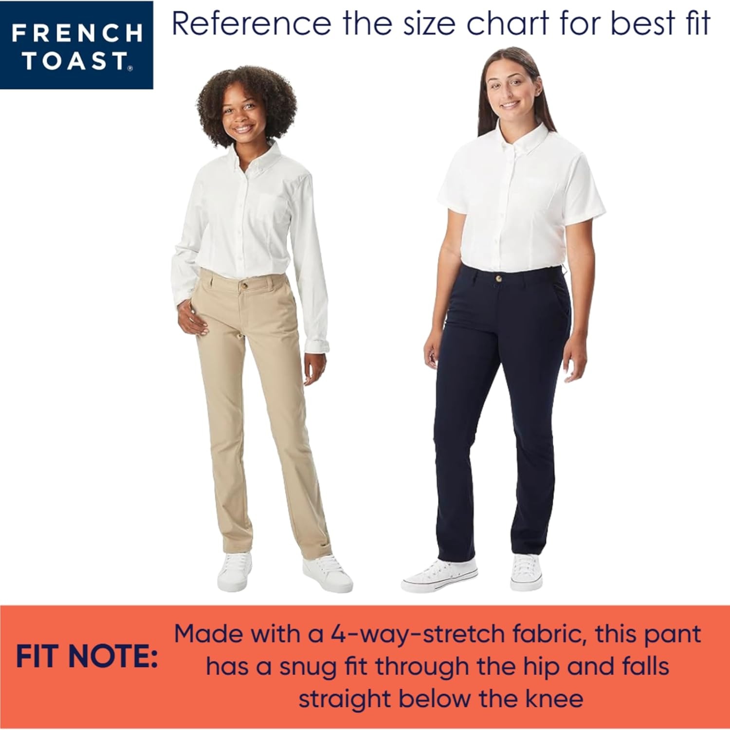image:imageFrench Toast Womens Straight Fit Stretch Twill Uniform PantKhaki