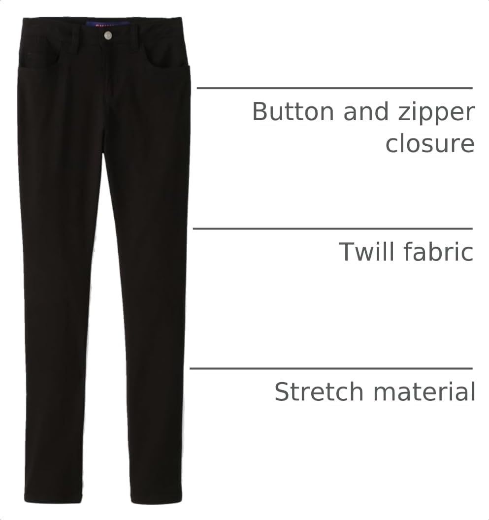image:imageFrench Toast Womens Super Stretch Skinny Uniform Pants with PocketsBlack