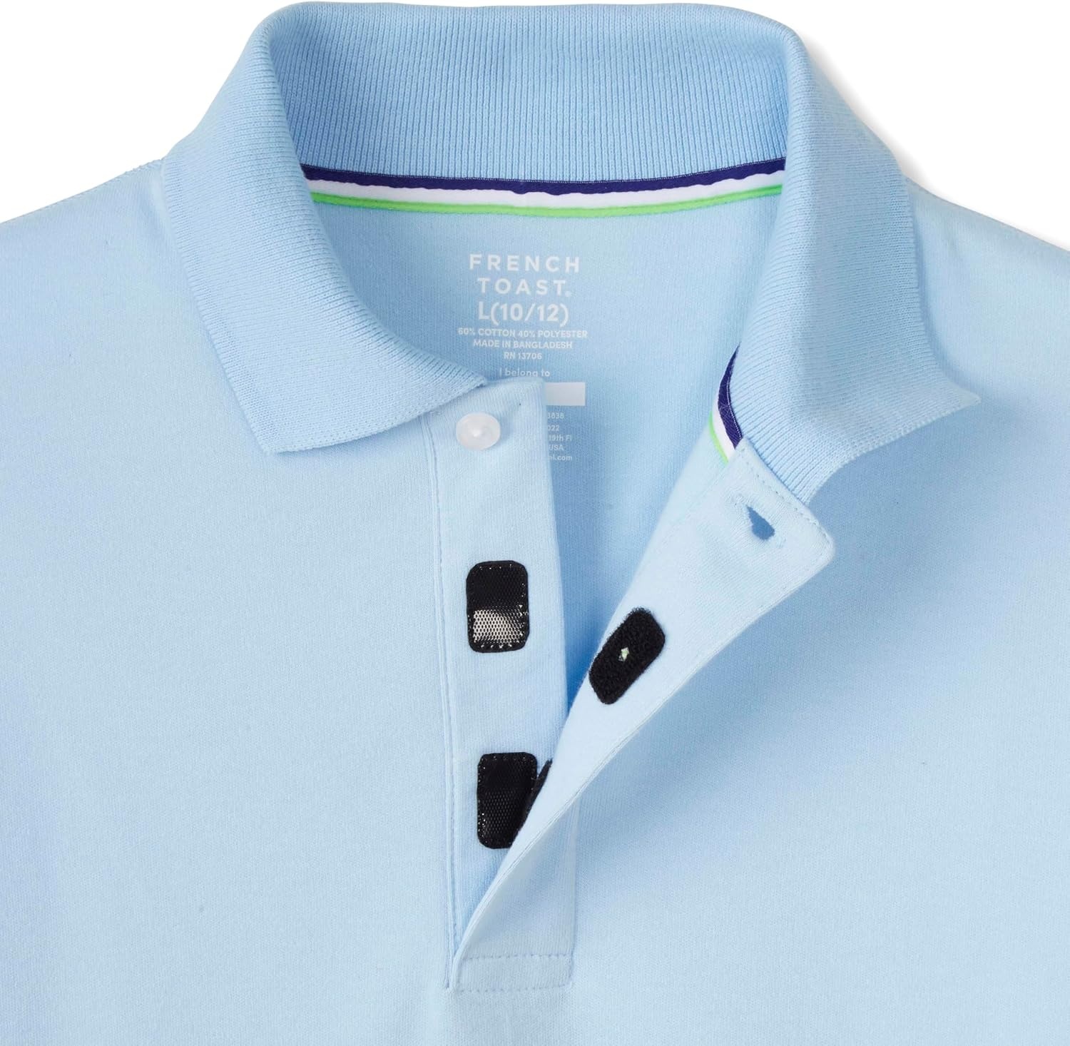image:imageFrench Toast Young Mens Adaptive Short Sleeve Interlock PoloLight Blue
