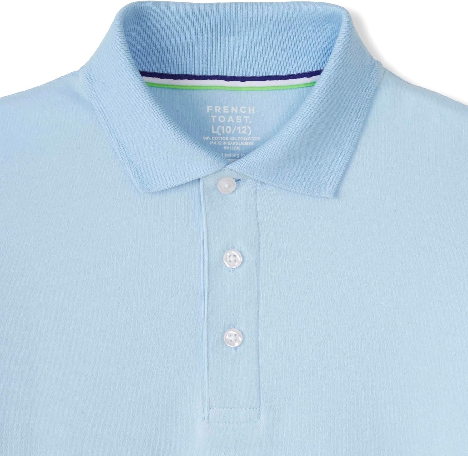 image:imageFrench Toast Young Mens Adaptive Short Sleeve Interlock PoloLight Blue