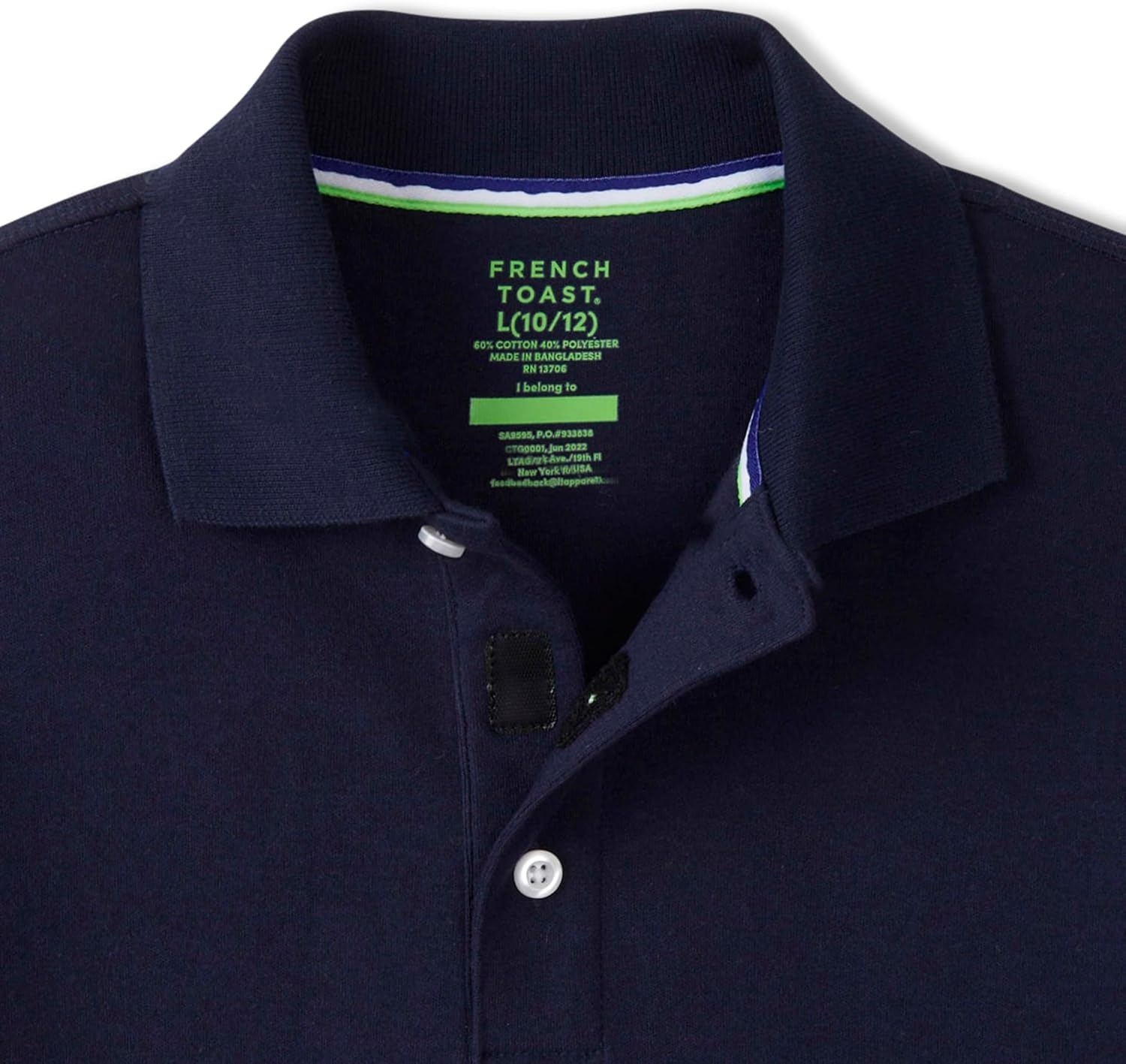 image:imageFrench Toast Young Mens Adaptive Short Sleeve Interlock PoloNavy