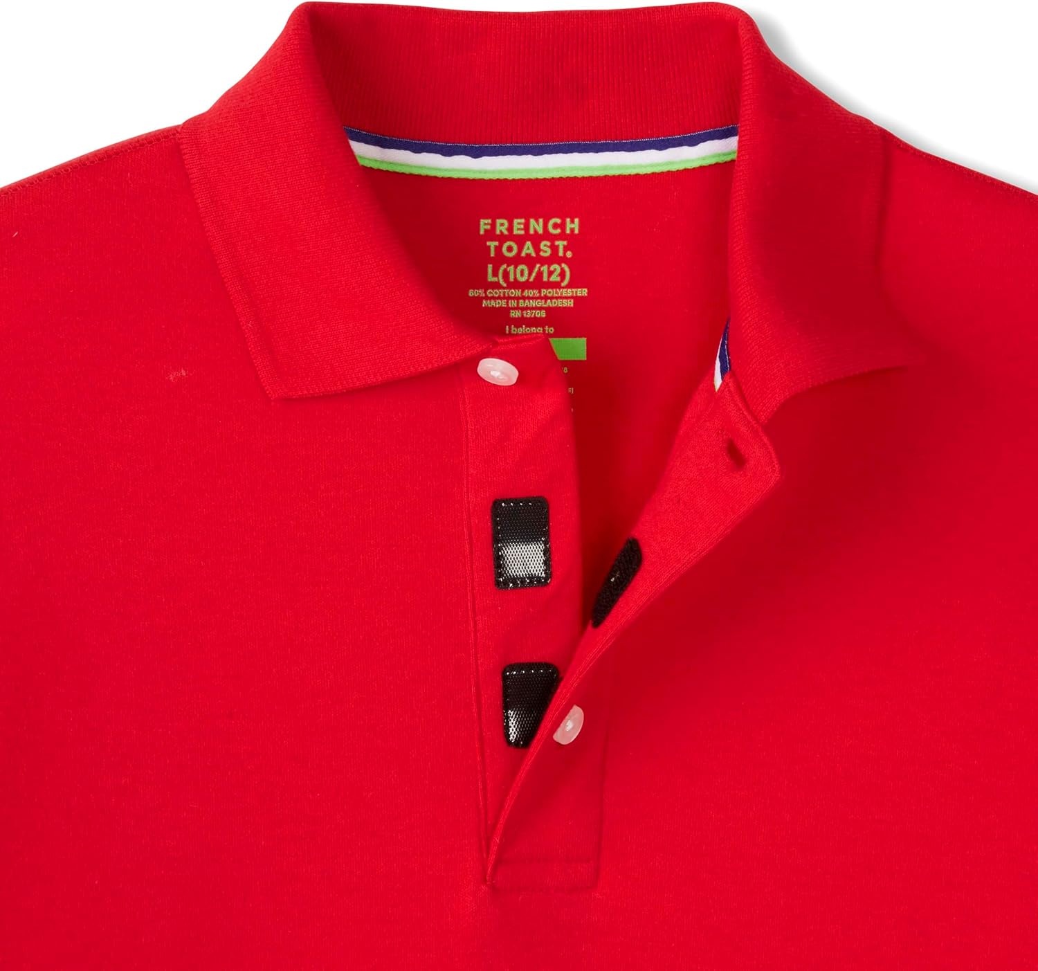 image:imageFrench Toast Young Mens Adaptive Short Sleeve Interlock PoloRed