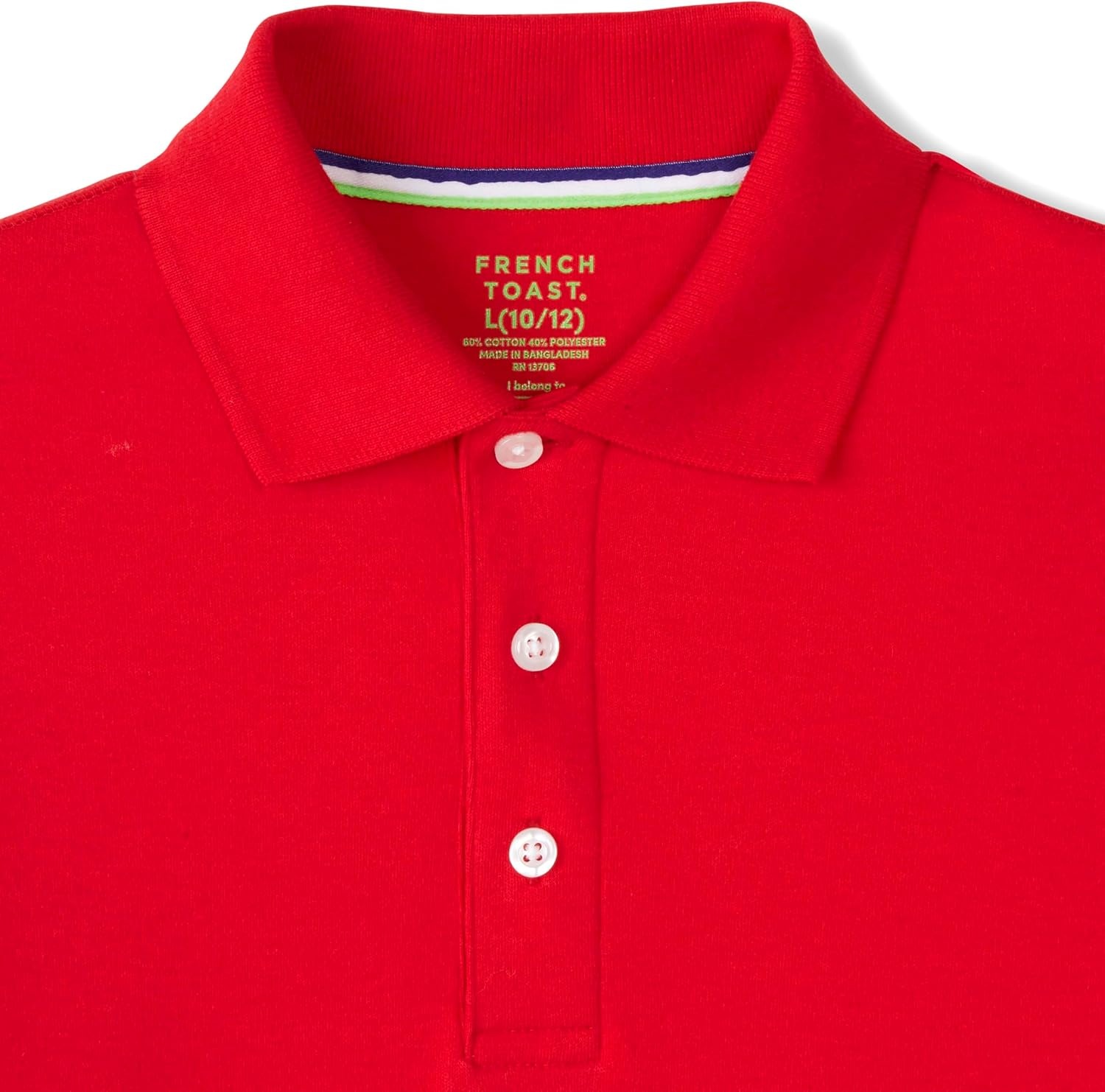 image:imageFrench Toast Young Mens Adaptive Short Sleeve Interlock PoloRed