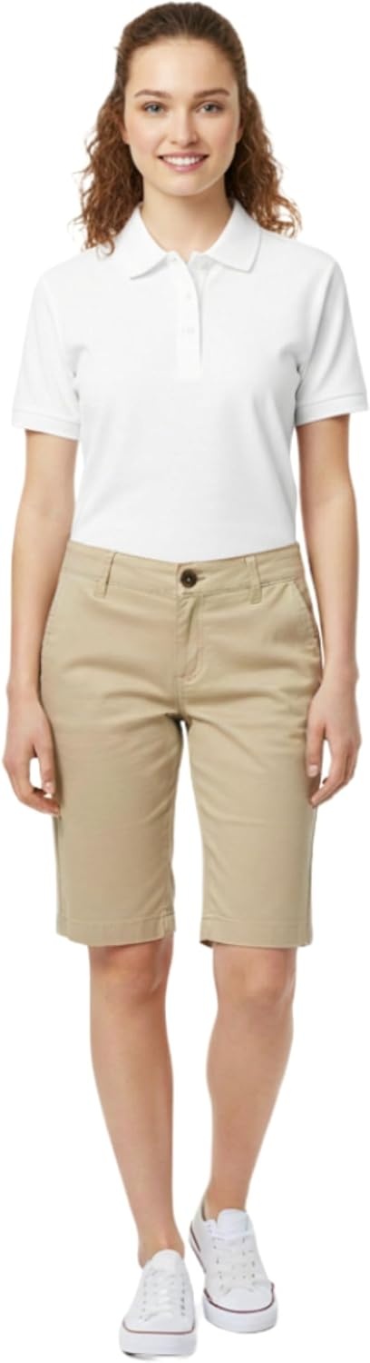 image:imageFrench Toast Young Womens Juniors Stretch Twill Bermuda ShortsBeige