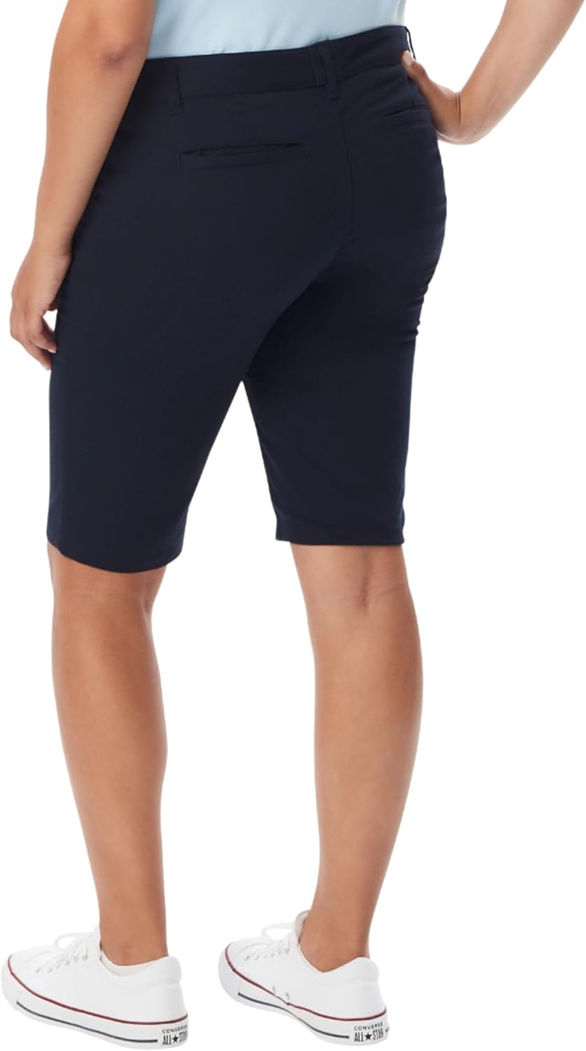 image:imageFrench Toast Young Womens Juniors Stretch Twill Bermuda ShortsNavy