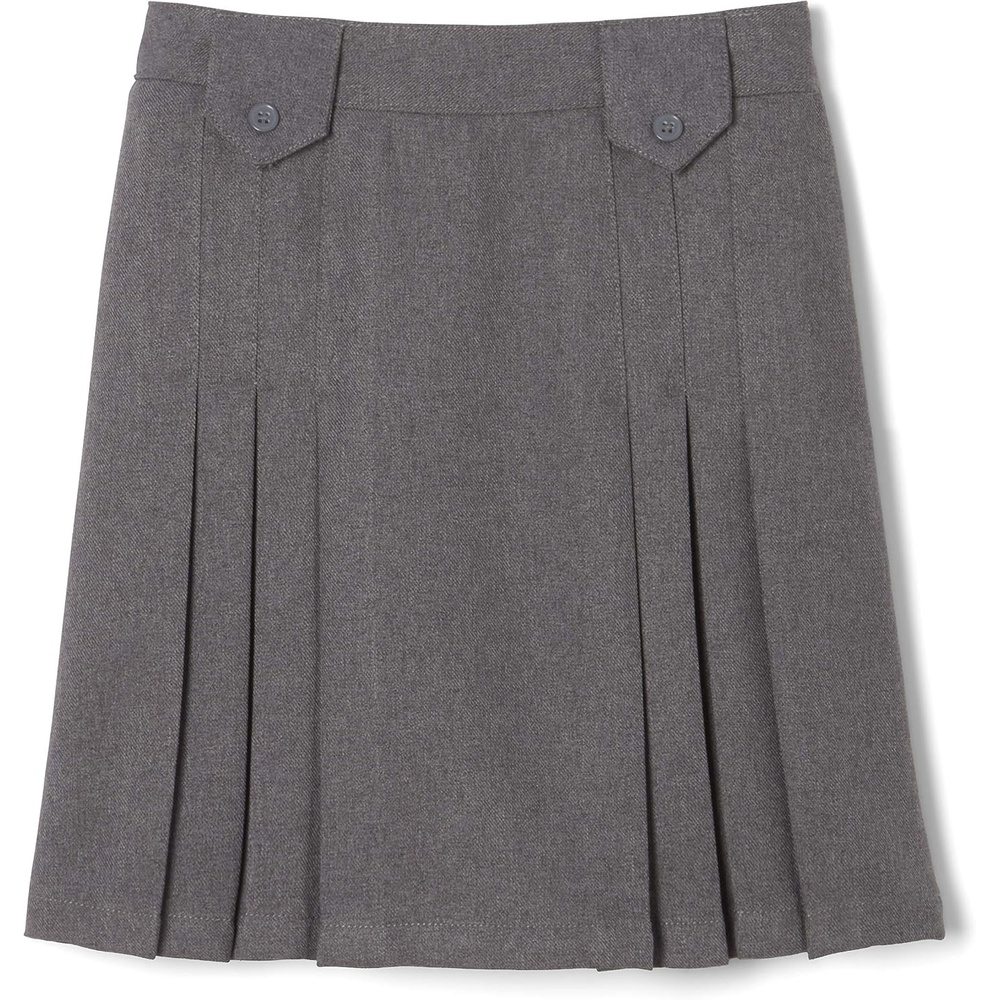 image:imageFrench Toast Big Girls Front Pleated Skirt with TabsHeather Gray