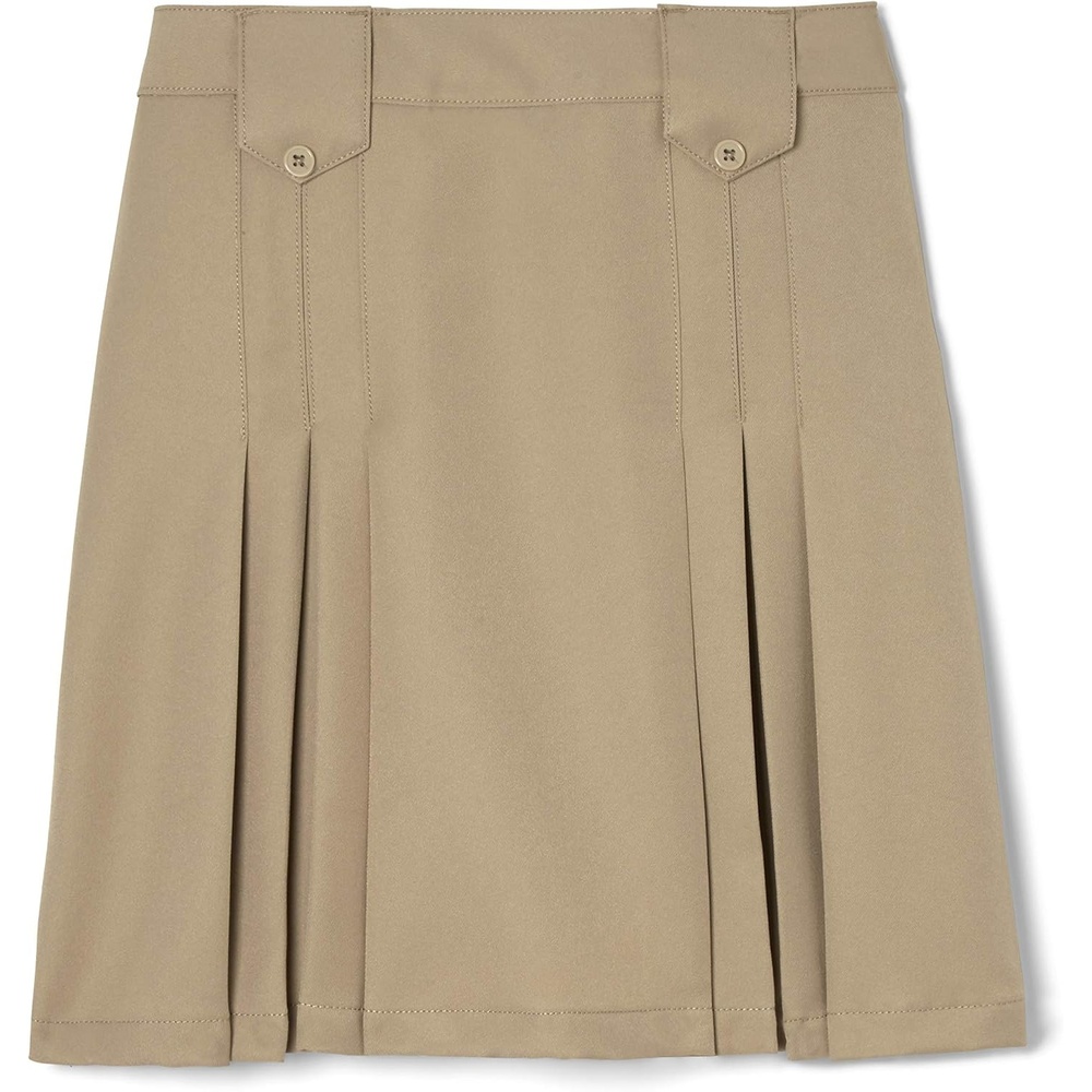 image:imageFrench Toast Big Girls Front Pleated Skirt with TabsKhaki