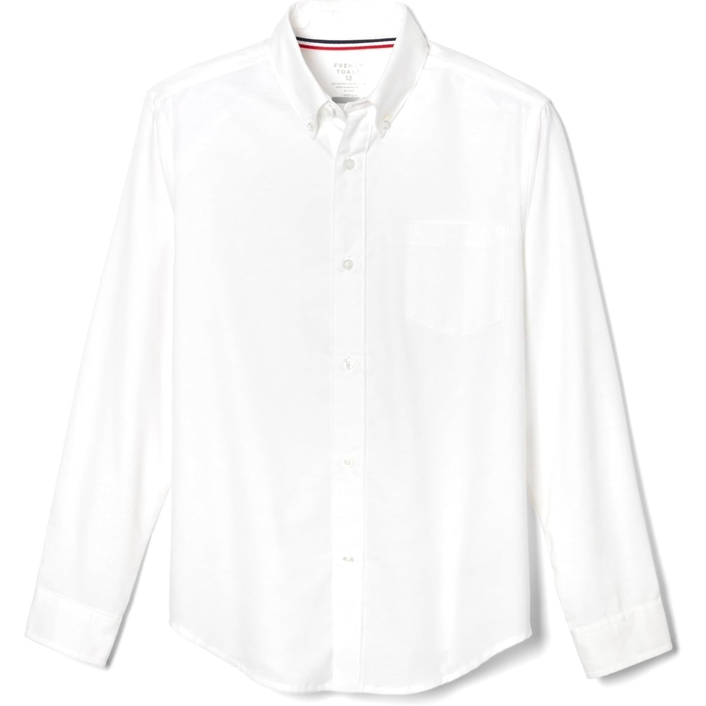 image:imageFrench Toast Boys Long Sleeve Oxford Shirt Standard amp Husky Button Down ShirtWhite