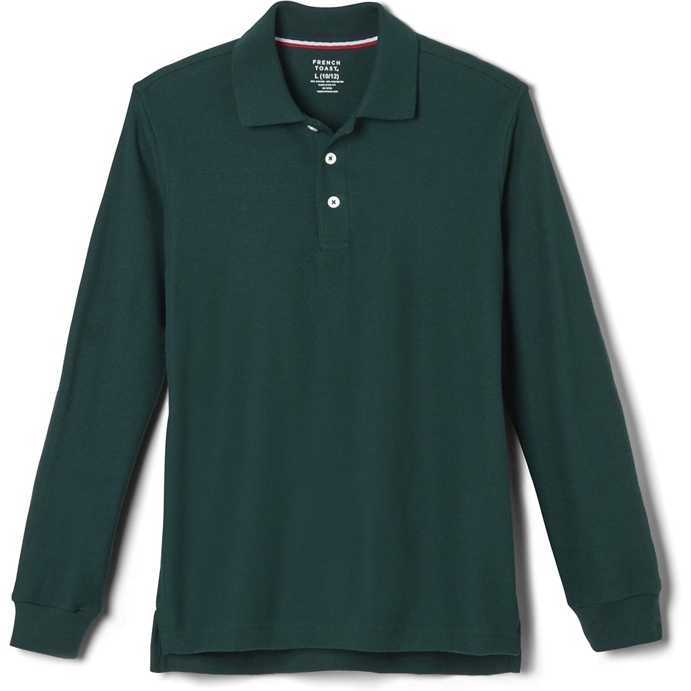 image:imageFrench Toast Boys Pique Polo School Uniform Shirt with Long Sleeves for Boys and GirlsHunter Green