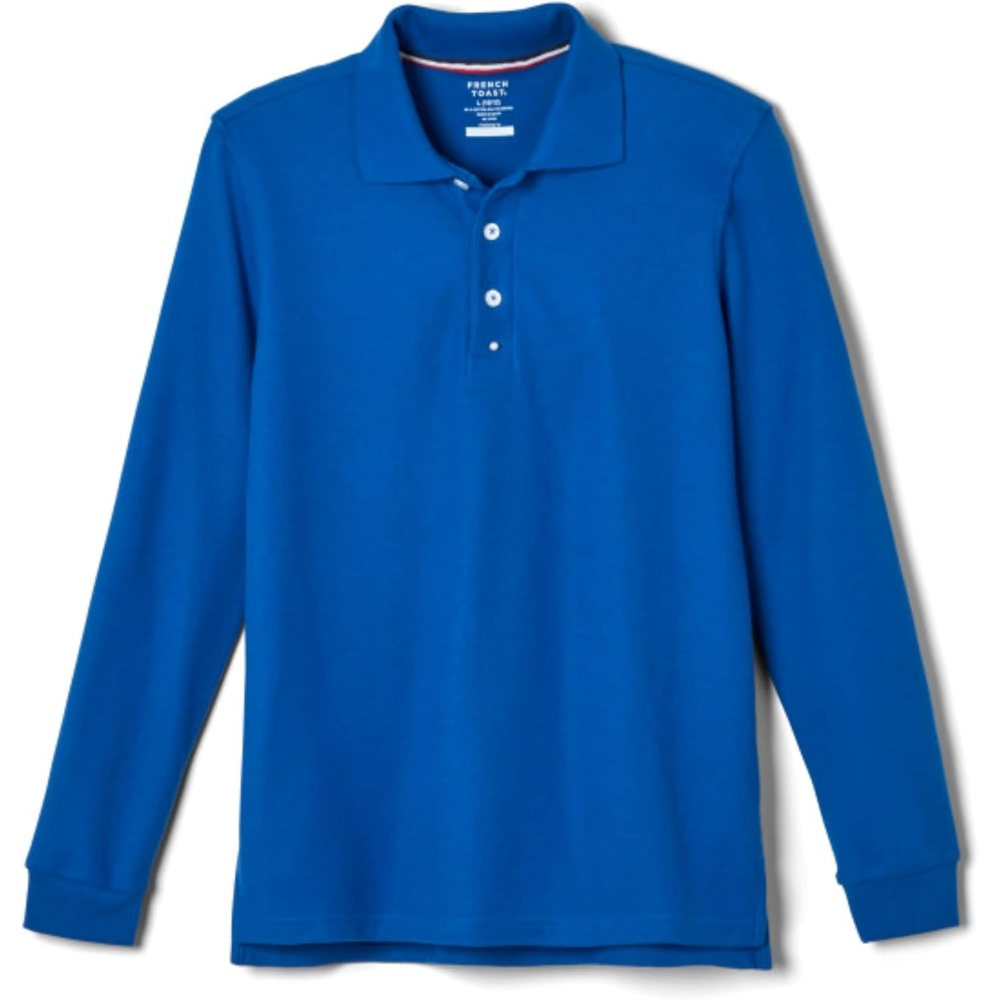 image:imageFrench Toast Boys Pique Polo School Uniform Shirt with Long Sleeves for Boys and GirlsRoyal