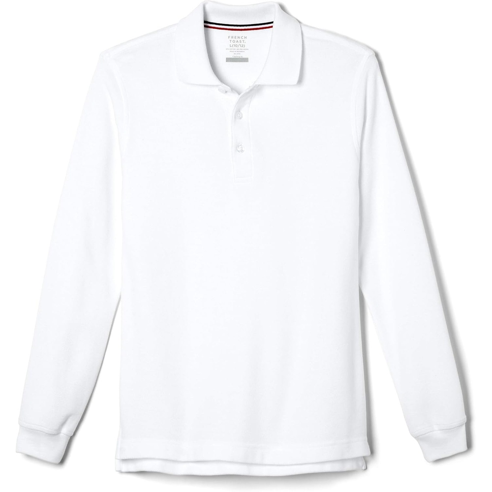 image:imageFrench Toast Boys Pique Polo School Uniform Shirt with Long Sleeves for Boys and GirlsWhite