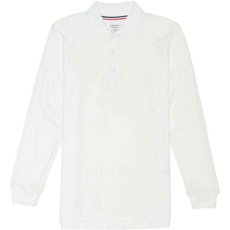 image:imageFrench Toast Boys Pique Polo School Uniform Shirt with Long Sleeves for Boys and GirlsWhiteblue